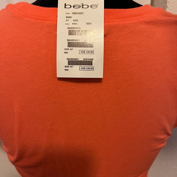 Bebe Orange Fitted Short Sleeve Tee - Picture 2 of 2